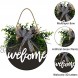 Welcome Sign Welcome Front Door Round Wood Sign Hanging Welcome Sign for Farmhouse porch Spring Welcome Sign Front Door Decoration （Blackboard welcome）