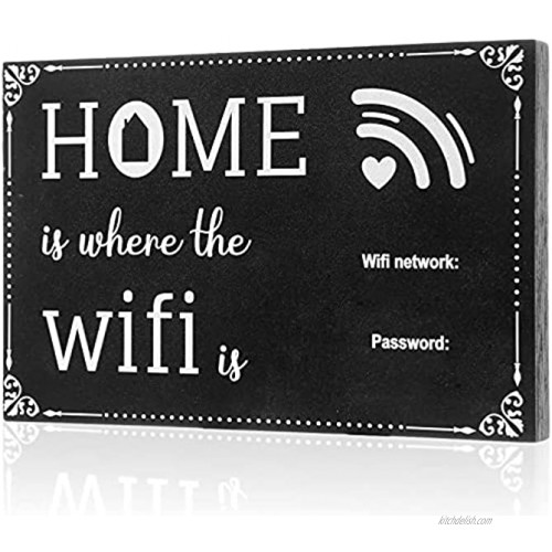 WiFi Password Sign Table Decors Home Wood Framed Sign Table Centerpieces Decoration Wooden Hanging Board Craft Topper Letter Welcome Party Wood Photo Block Holder Plaque for Home and Business