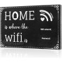 WiFi Password Sign Table Decors Home Wood Framed Sign Table Centerpieces Decoration Wooden Hanging Board Craft Topper Letter Welcome Party Wood Photo Block Holder Plaque for Home and Business