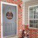 Wooden Seasonal Welcome Door Sign Interchangeable Welcome to Our Home Round Wood Hanging Front Door Sign with Burlap Bow with 15 Seasonal Ornament for Halloween Christmas Holiday Porch Brown