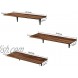 BAMEOS Floating Shelves Rustic Wood Wall Storage Shelves Wall Mounted Shelf Organizer Set of 3 for Living Room Bedroom Kitchen Bathroom Office Carbonized Brown