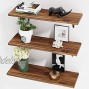 BAMEOS Floating Shelves Rustic Wood Wall Storage Shelves Wall Mounted Shelf Organizer Set of 3 for Living Room Bedroom Kitchen Bathroom Office Carbonized Brown