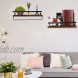 Bathroom Floating Shelves Wall Mounted,Rustic Wooden Storage Shelves for Kitchen Set of 2 Brown