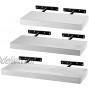 BATODA 3pcs 13” – 15” – 17” Floating Shelves Wall Mounted with Invisible Brackets –White Floating Shelves Small Rustic Acacia Wood Wall Storage Shelf for Bedroom Living Room Bathroom- 1.2” Thick