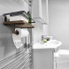 BAYKA Floating Bathroom Shelves for Kitchen Coffee Bedroom Decor Wood Wall Mounted Rustic Floating Shelves for Home Storage Over The Toilet Hanging Shelf with Hooks and Towel Bar