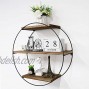 Befayoo Floating Shelves for Wall Rustic Wood Geometric Style Decor Shelf for Bathroom Bedroom Living Room Kitchen Office Round Natural