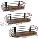 Calenzana Oval Floating Wall Shelves Set of 3 Rustic Wood Wire Frame Hanging Shelf for Bathroom Bedroom Kitchen Living Room