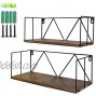 EdenseeLake 2 Pack Floating Shelves Wall Mounted Storage Shelf with Metal Wire for Bedroom Bathroom Living Room Kitchen and Office