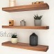 Floating Shelves for Wall Kosiehouse Rustic Pine Wood Farmhouse Invisible Shelf Set for Drywall Storage Rack Display Ledge for Bathroom Kitchen Bedroom Living Room Office Drywall Mounting