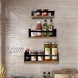 Giftgarden Black Floating Shelves for Wall Set of 3 Industrial Thick Wall Shelf with Iron Rails Brackets for Storage Bathroom Kitchen Bedroom Living Room Plant Nursery Books Laundry