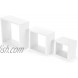 Melannco Floating Square Cube Shelves for Bedroom Living Room Bathroom Kitchen Nursery Set of 3 White 3 Count
