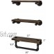 Mkono Floating Shelves with Industrial Pipe Brackets and Towel Bar Rustic Wall Mounted Wood Shelving Storage Farmhouse Home Decor for Bathroom Bedroom Kitchen Living Room Office Set of 3