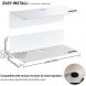 OAPRIRE White Floating Shelves Wall Mounted Set of 2 Easily Expand Wall Space Acrylic Hanging Shelves for Bedroom Gaming Room Living Room Bathroom Office with Cable Clips