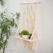OMOMIO Macrame Wall Hanging Shelf Indoor Boho Wall Decor for Bedroom Woven Rope Bohemian Shelves Macrame Shelf Wall Hanging for Plant Hanger or Holder with Crochet Decor 17 Inches by 28 Inches