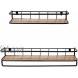 QEEIG Floating Shelves for Bathroom Farmhouse Wall Shelf with Towel Bar Over Toilet Kitchen Mounted Shelfslves Small Hanging Shelving Set of 2 Shelfs Rustic Brown