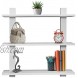 Sorbus Floating Shelf — Asymmetric Square Wall Shelf Decorative Hanging Display for Trophy Photo Frames Collectibles and Much More Set of 3 3-Tier – White