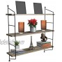 Sorbus Floating Shelf with Metal Brackets — Wall Mounted Rustic Wood Wall Storage Decorative Hanging Display for Trophy Photo Frames Collectibles and Much More 3-Tier – Grey