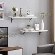 SUPERJARE 31.4 x 11.8 in Wall Mounted Shelves Set of 2 Large Display Ledges Rustic Wood Wall Storage Shelves for Living Room Bathroom Kitchen Office White