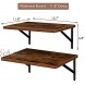 SUPERJARE Wall Mounted Floating Shelves Set of 2 Wide Display Ledges 11.8 Inch Deep Large Storage Rack for Room Kitchen Office Retro Brown