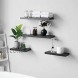 WELLAND Set of 2 Floating Shelves Wall Mounted Shelf for Home Decor with 8 Deep Black 10 inch