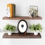 Willow & Grace Floating Shelves 24 inch Shelf Wood Wall Shelves Easily Mounted | Perfect Wood Shelves for Living Room Bathroom and Kitchen | Dark Walnut 24 Set of 2