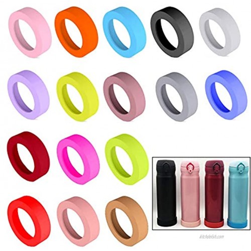 16 Pcs 65mm Protective Cup Mat Silicone Sleeve Heat-Resistant Water Bottle Holder Insulation Mat Non-Slip Cup Mug Coaster 16 Color