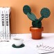 6 Pieces Cactus Coasters Cork Coasters Green DIY Cork Cup Coasters with Flowerpot Holder for Drinks Home Office Bar Decor