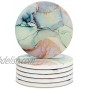 ABSTRACTED Marble Coasters for Drinks Geode Coasters Agate Coaster Large Absorbent Water Absorbing Coasters for Glass Table Top Large 4 inch Size Set of 6 Light Green Marble