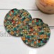 Bohemian 2 | Car Coasters for drinks Set of 2 | Perfect Car Accessories with absorbent coasters. Car Coaster measures 2.56 inches with rubber backing.