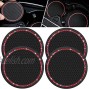 CALBEAU Car Cup Holder Coasters 4 Pack Red Bling Crystal Rhinestone 2.75 Inch Auto Cup Holder Insert Mat Pad Set Fit for Most Vehicles & Home Daily Use for Women Birthday Valentine's Day Gift