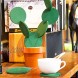 Coasters DIY Cactus Coaster Set of 6 Pieces with Flowerpot Holder for Drinks Novelty Gift for Home Office Bar Decor and Improvement Sirensky Brand