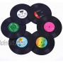 Coasters for Drinks with Gift Box Set of 6 Colorful Retro Vinyl Record Disk Coasters with Funny Labels-Prevent Furniture from Dirty and Scratched-4.2 Inch