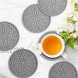 Coasters for Drinks,Silicone Coasters with Holder,Set of 6 Great Gift for Birthday Housewarming Room Decor Bar Holiday Party Grey