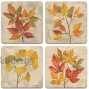 CoasterStone Set-November Leaves-Autumn Themed Absorbent Drink Coasters Large 4.25 Inch Width Fall Decor