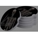 Cup Holders Car Coasters for Women Men 2 Pack Absorbent Ceramic Stone Drinks Coaster Set Funny Skull Skeleton Halloween Victory