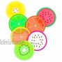 DomeStar Fruit Coaster 7PCS 3.5 Non Slip Coasters Heat Insulation Colorful Unique Slice Silicone Drink Cup Mat for Drinks Prevent Furniture and Tabletop