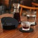 Drink Coasters Set of 6 Leather CoastersSpill Protection for Table Desk Durable and Non Slip Leather Coaster Fit Common Size Drinking Glass Coffee Cup Tea Cup Mug Round Black