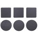 Drink Coasters with Holder GOH DODD 8 Pieces Square Slate Stone Coasters 4 Inch Handmade Coasters for Bar and Home Black