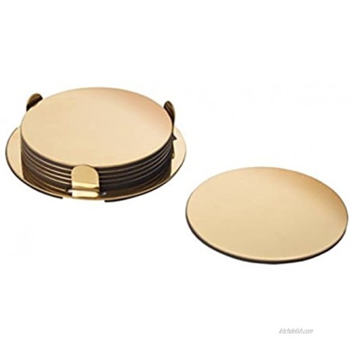 IKEA Glattis Coasters With Holder Brass Color 6 pack Size 3 503.430.05