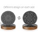 Leather Coasters for Drinks 4 Pack Coaster Set with Double Sided Mandala Design Grey