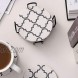 LIFVER Coasters for Drinks Set of 6 Absorbent Coasters with Holder Housewarming Gifts for Home Decor 4 Inches for Kinds of Cups Grey-line Style