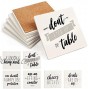 LotFancy Funny Coasters for Drinks Absorbent Set of 6 4 x 4Ceramic Coasters with 6 Sayings Square Coasters Set with Non-Slip Cork Base Bar Room Decor Housewarming Gift