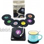 Vinyl Record Coasters for Drinks Retro Disk Coaster with Holder for Wooden Table Colorful Decor Music Decorations for Home Beer Cup Mat for Coffee Table Bar Items Set of 6