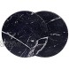 WAYIFON Coasters for Drinks 6 PCS Premium PU Leather Drink Coasters with Holder Heat Resistant Round Cup Mat Pad Protect Table from Stains and Scratches Housewarming Gift Marble Black Pattern