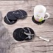 WAYIFON Coasters for Drinks 6 PCS Premium PU Leather Drink Coasters with Holder Heat Resistant Round Cup Mat Pad Protect Table from Stains and Scratches Housewarming Gift Marble Black Pattern