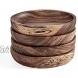 Wooden Coasters for Drinks Natural Acacia Wood Drink Coaster Set for Drinking Glasses Tabletop Protection for Any Table Type Set of 4 Dia 4 x 0.75 Inches