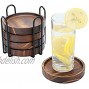 Wooden Coasters for Drinks Natural Paulownia Wood Drink Coaster Set for Drinking Glasses Tabletop Protection for Any Table Type Set of 5 Dia 4.3 x 4.3 x 0.8 Inches