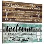 2 Pieces Funny Bathroom Wall Decor Sign Vintage Bathroom Wood Wall Signs Bathroom Welcome Please Seat Yourself Wooden Sign Rustic Bathroom Rules Wooden Plaque Farmhouse Bath Wall Art Sign 12 x 6 Inch