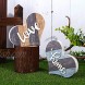 2 Pieces Rustic Wooden Sign Heart-Shaped Wooden Decoration Wooden Wall Decor Multicolor for Bedroom Kitchen Living Room Table Centerpiece Words Home Love
