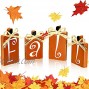 4 Pieces Thanksgiving Wood Fall Sign Thanksgiving Pumpkin Tiered Tray Decor Rustic Autumn Square Pallet Pumpkin Decor Pumpkin Harvest Fall Sign for Fall Harvest Home Decor Thanksgiving Halloween